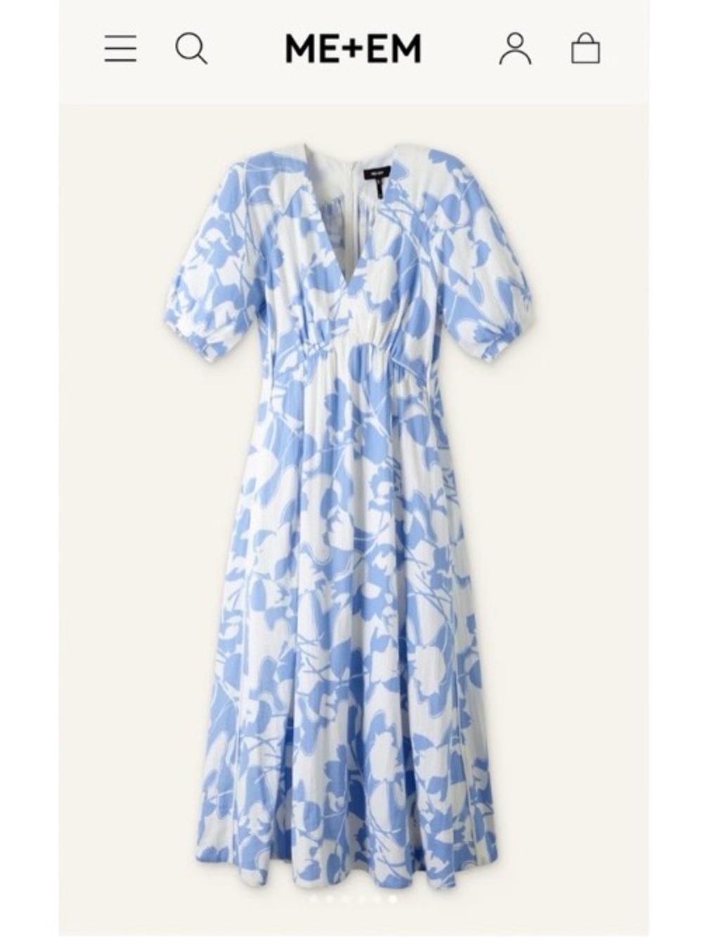 ME+EM 🤍Cheesecloth Tulip Flower Print Midi Dress - Picture 6 of 15